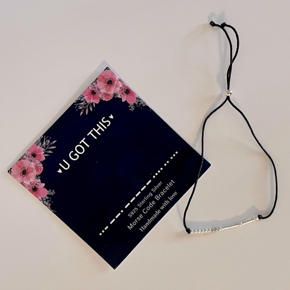 Sterling Silver Morse Code Bracelet - Picture 1 of 3